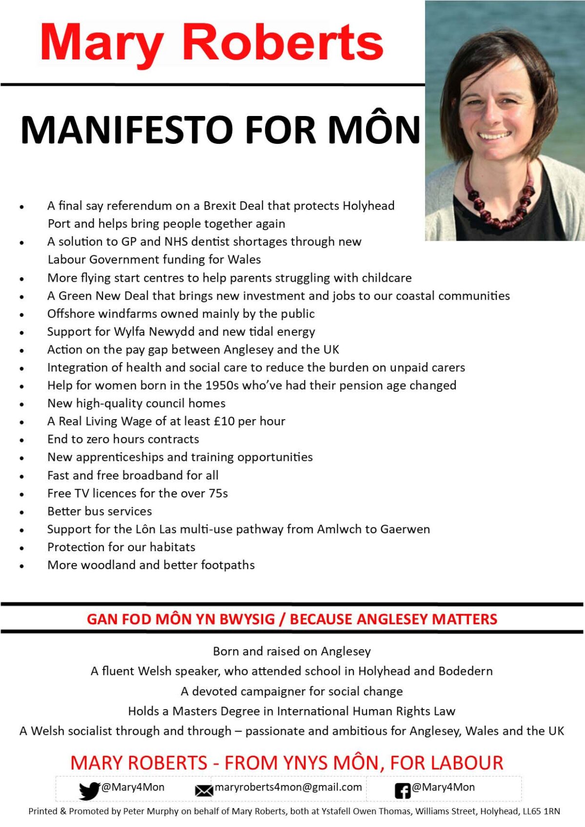 Mary Roberts: Manifesto for Môn